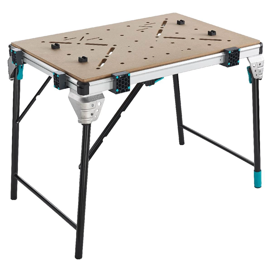 wolfcraft Werkbank MASTER work 1600, mobile Werkbank mit Spannmöglichkeiten & Befestigungsoptionen